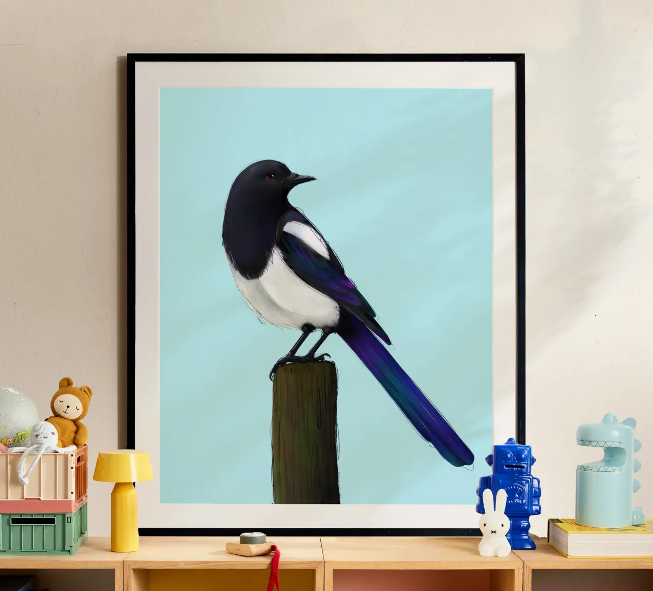 Magpie on Post hahnemühle by BwiseLizzy