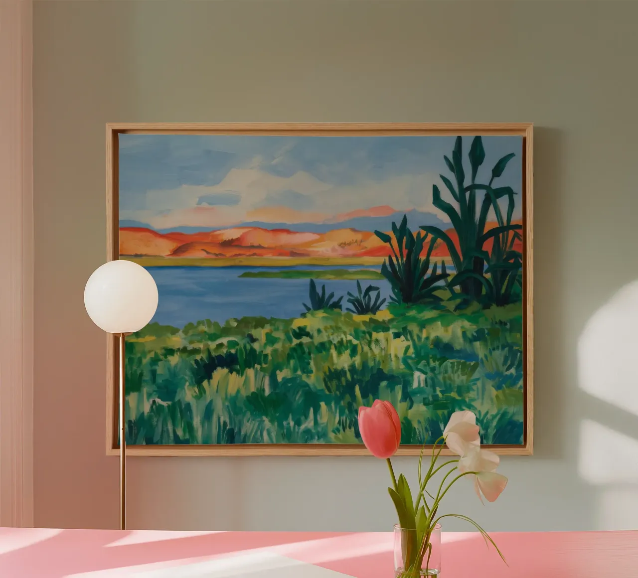 Rust aan het meer canvas met Baklijst van Mystic Grain