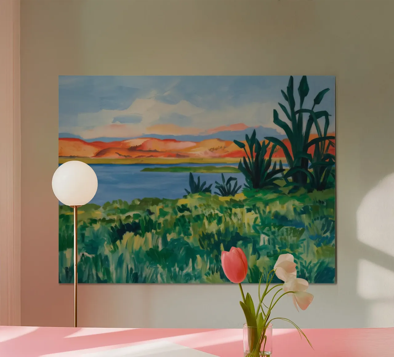 Tranquillité de la vue du lac poster de Mystic Grain