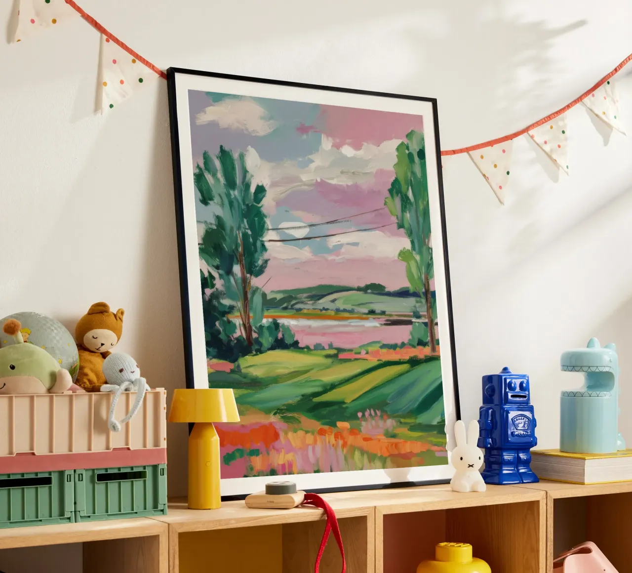 Orchard Edge Morning poster con telaio in legno da Mystic Grain
