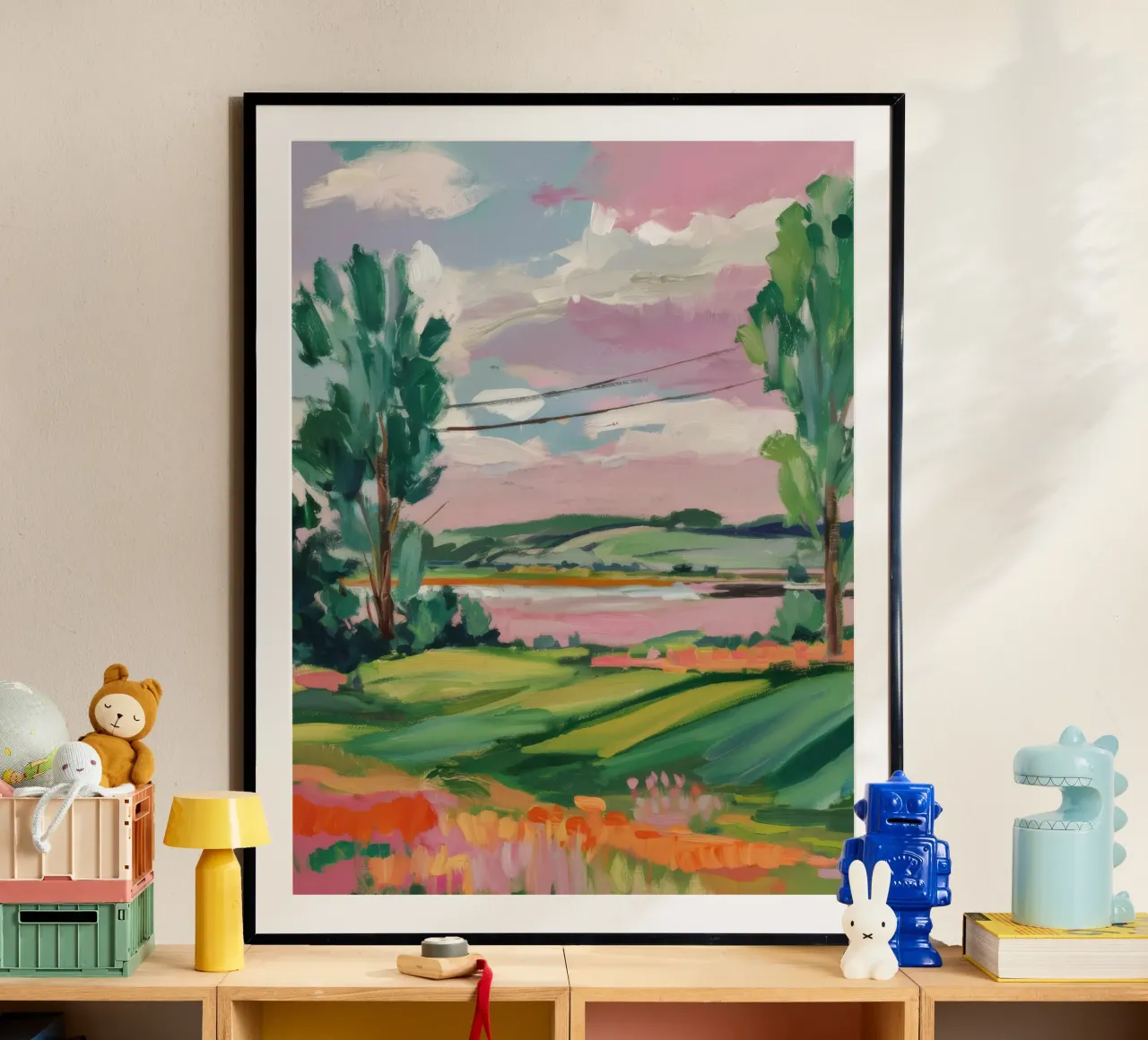 Orchard Edge Morning poster con telaio in legno da Mystic Grain