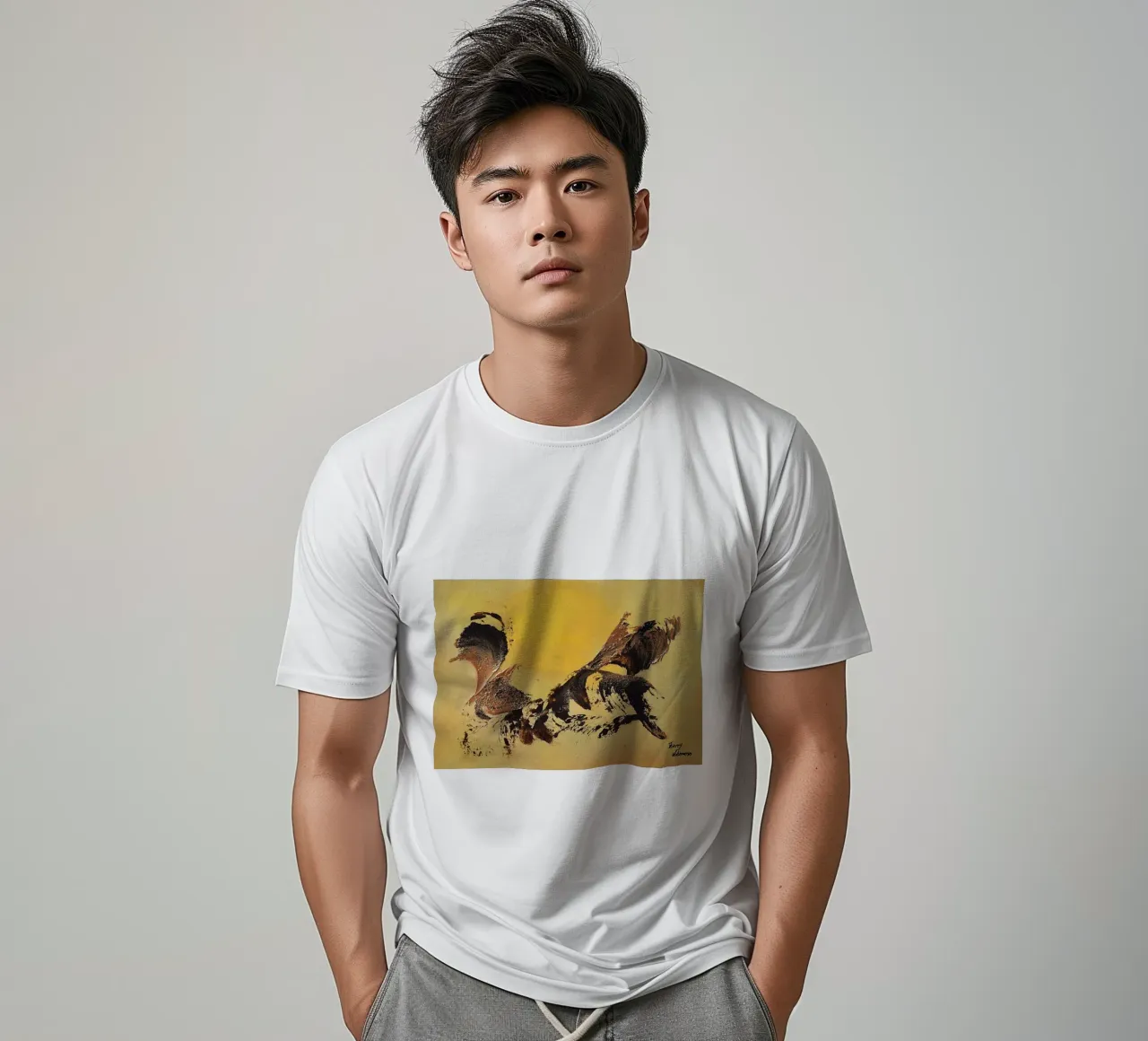 MESSAGE FROM THE HEART 32 t-shirt da Thierry Vobmann Abstract painting