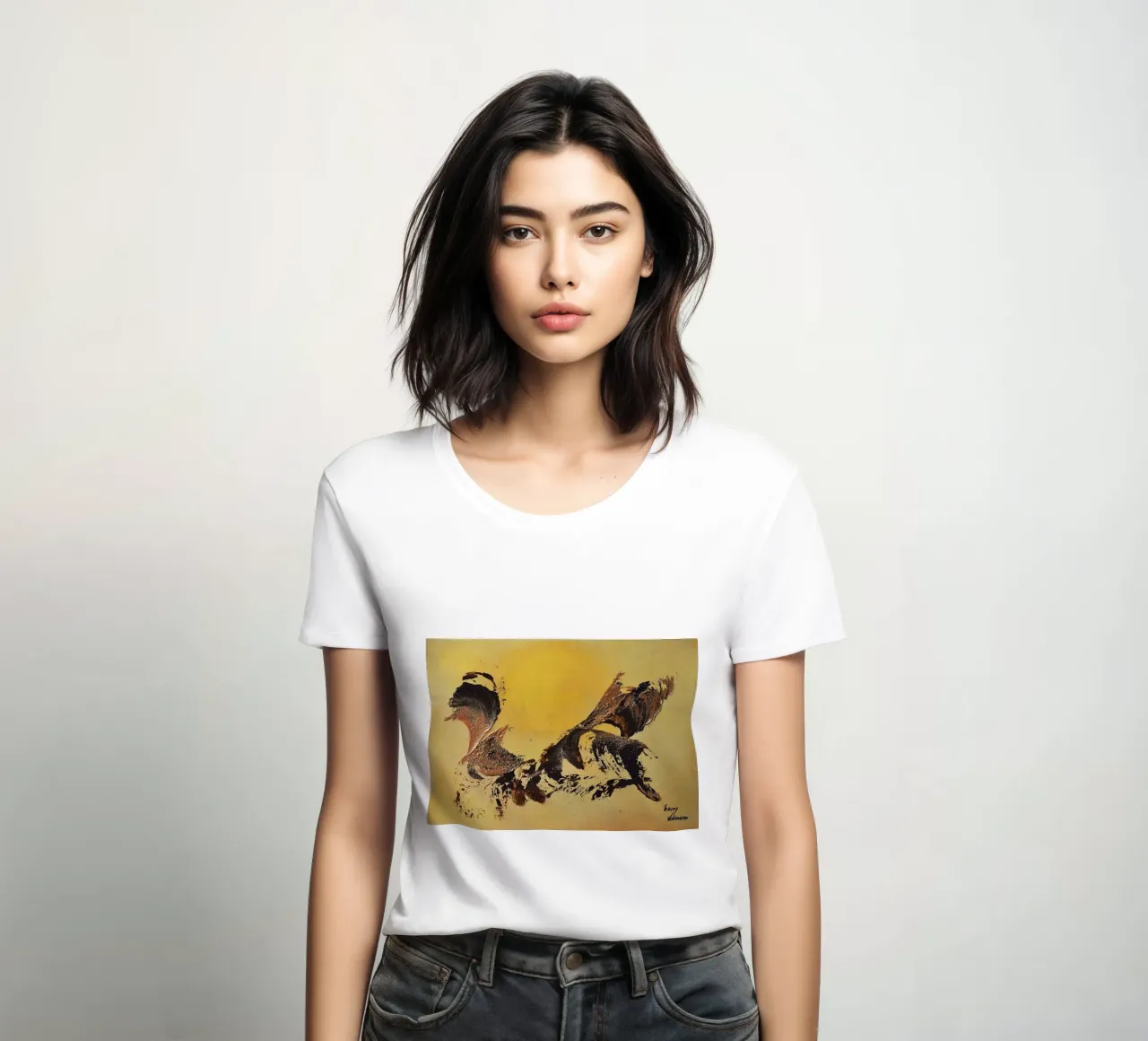 MESSAGE FROM THE HEART 32 t-shirt da donna da Thierry Vobmann Abstract painting