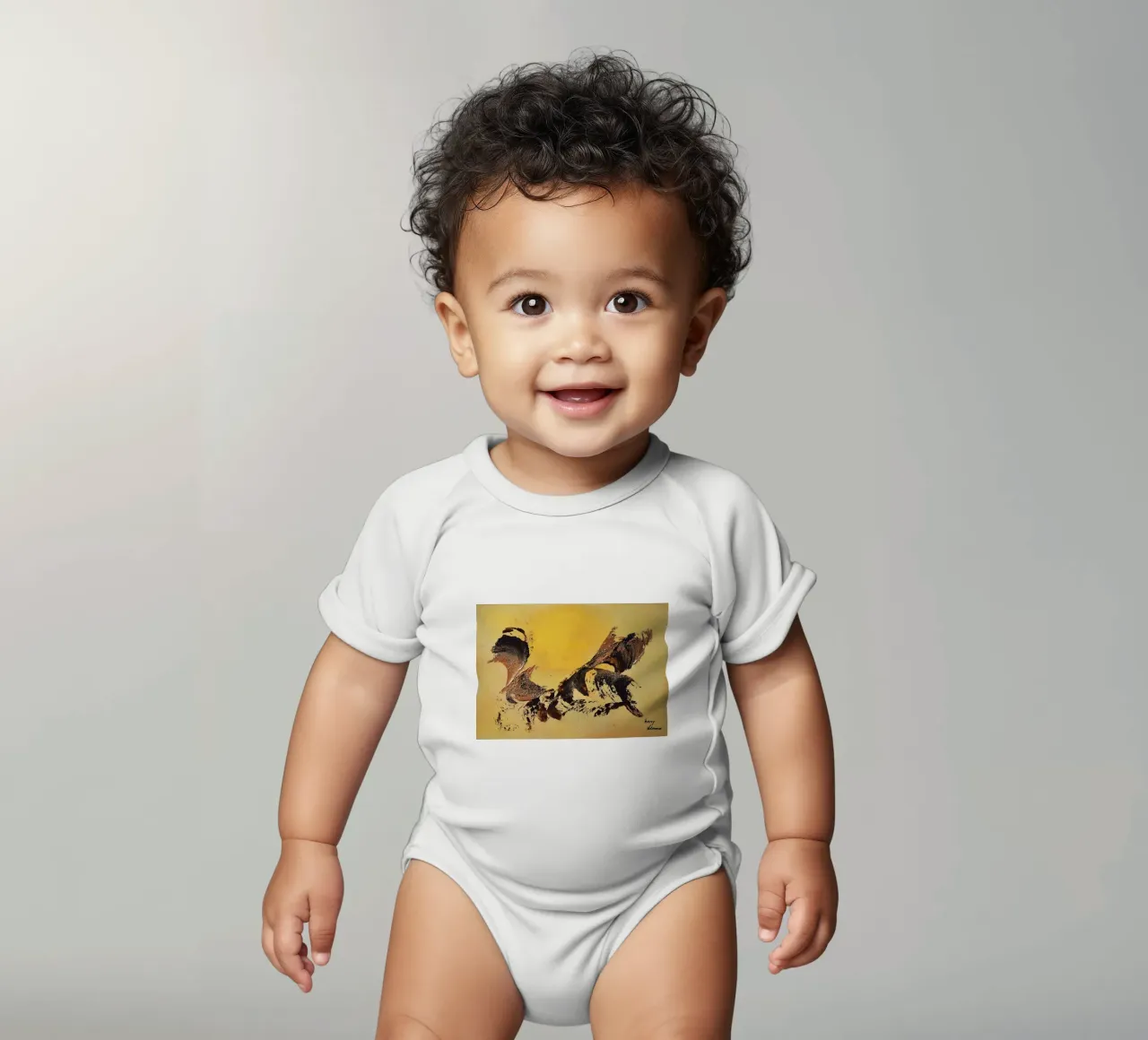 MESSAGE FROM THE HEART 32 body neonato maniche corte da Thierry Vobmann Abstract painting