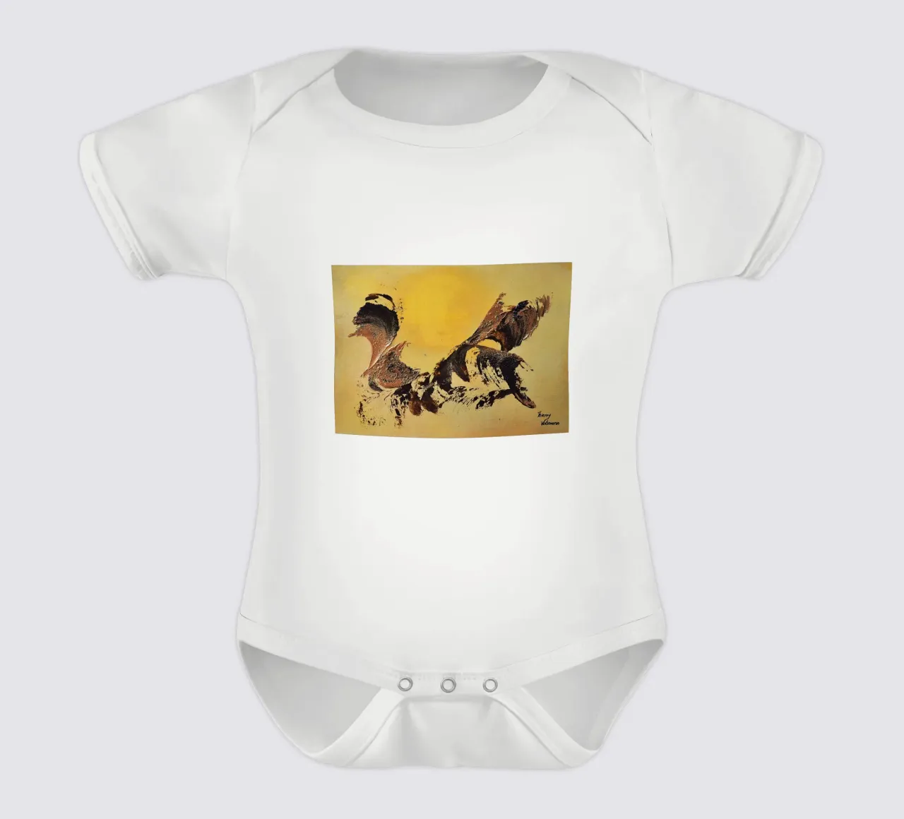 MESSAGE FROM THE HEART 32 body neonato maniche corte da Thierry Vobmann Abstract painting