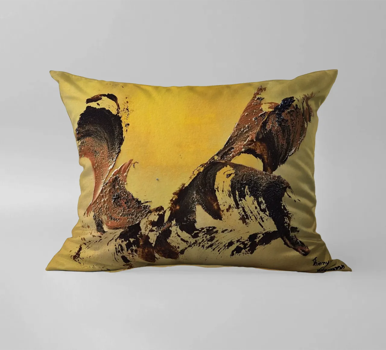 MESSAGE FROM THE HEART 32 cuscino da Thierry Vobmann Abstract painting