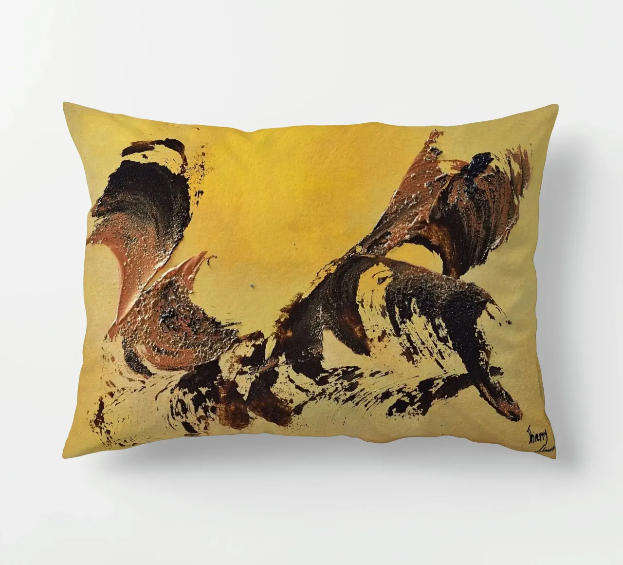 MESSAGE FROM THE HEART 32 cuscino da Thierry Vobmann Abstract painting