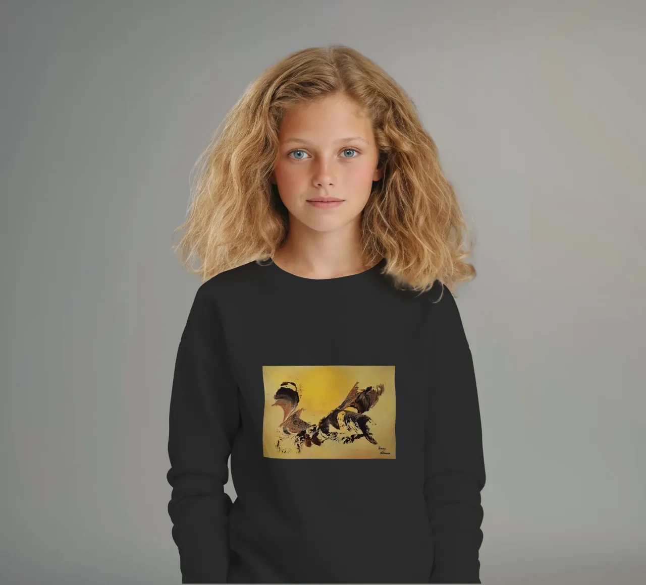 MESSAGE FROM THE HEART 32 felpa bambino da Thierry Vobmann Abstract painting