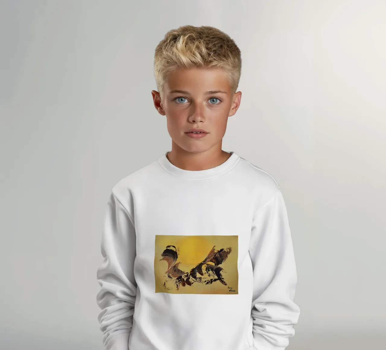 MESSAGE FROM THE HEART 32 sudadera para niño de Thierry Vobmann Abstract painting