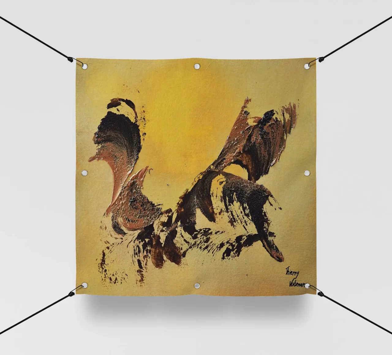 MESSAGE FROM THE HEART 32 telo in pvc da Thierry Vobmann Abstract painting