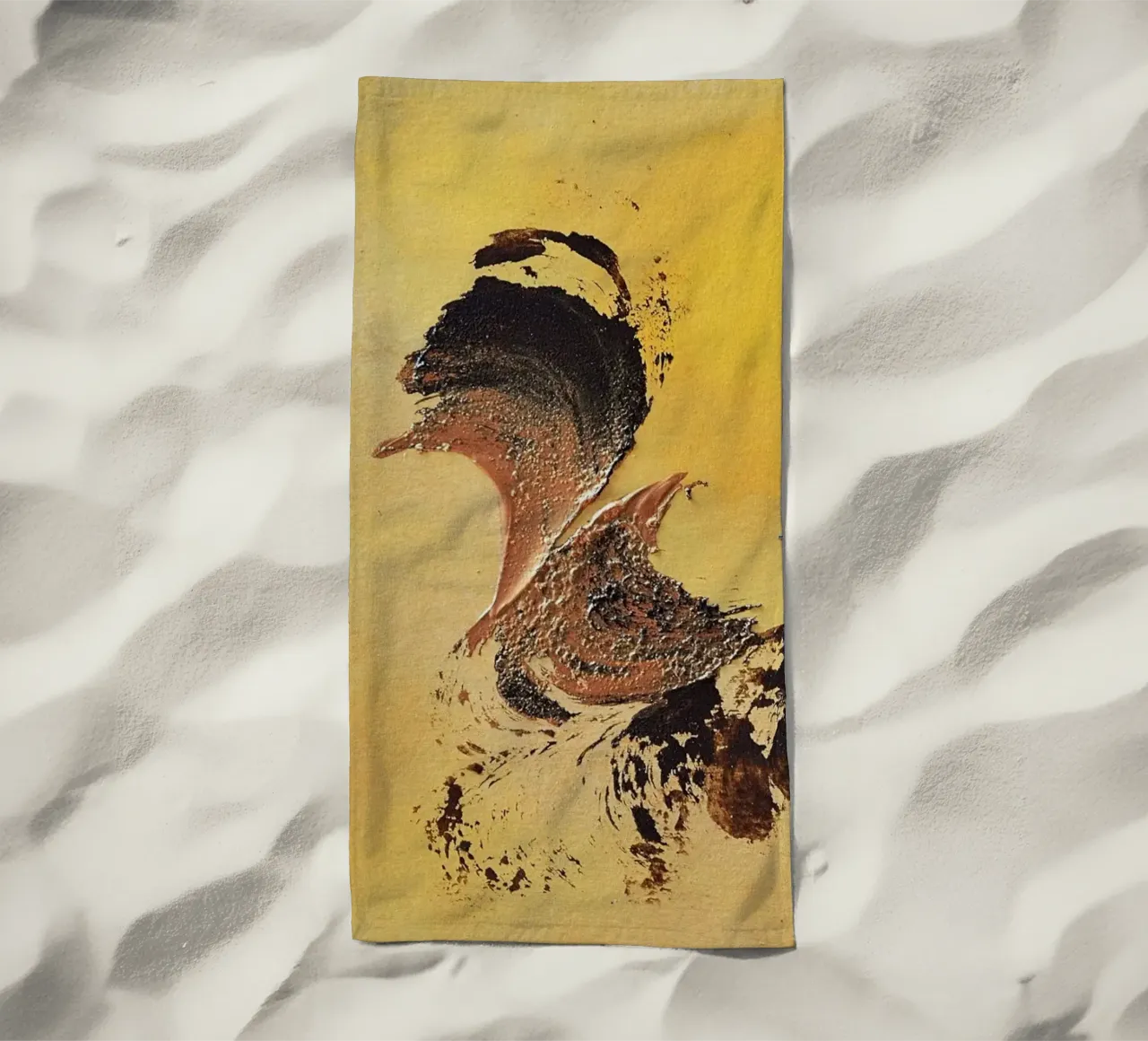 MESSAGE FROM THE HEART 32 beach towel by Thierry Vobmann Abstract painting