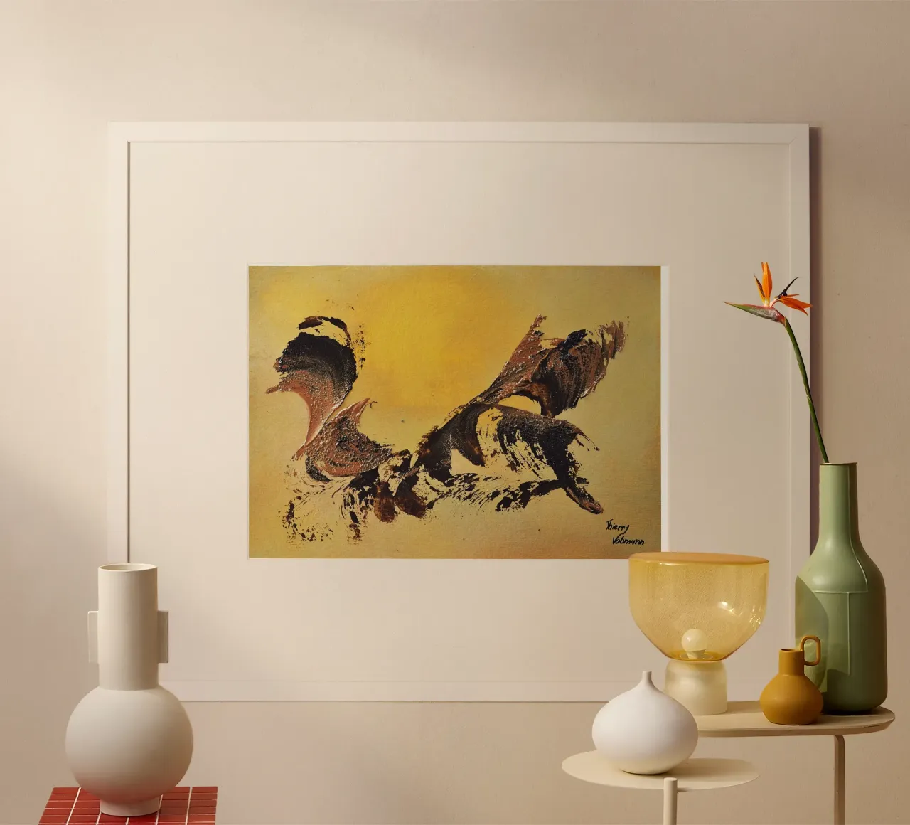 MESSAGE FROM THE HEART 32 carta hahnemühle da Thierry Vobmann Abstract painting