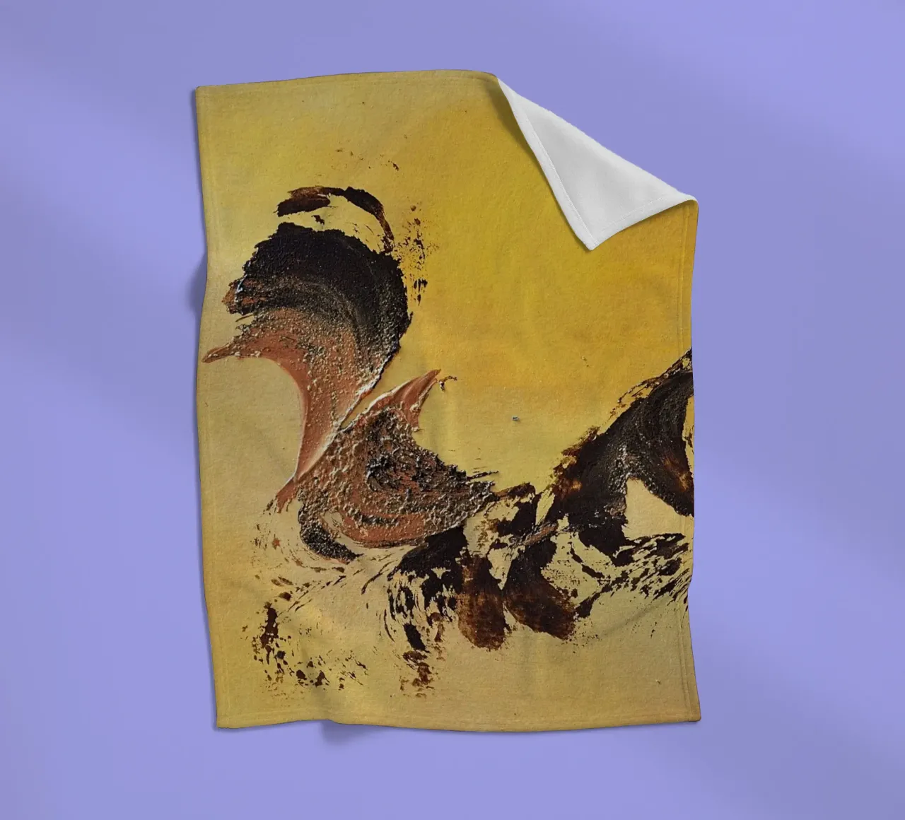 MESSAGE FROM THE HEART 32 coperta in pile da Thierry Vobmann Abstract painting