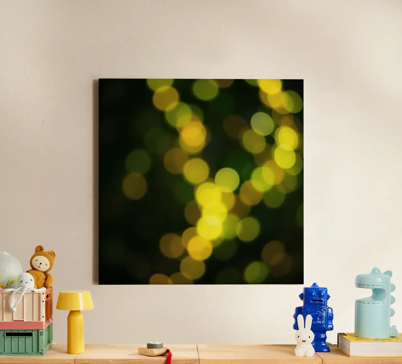 bokeh lights create a festive atmosphere canvas by DesignDoodle