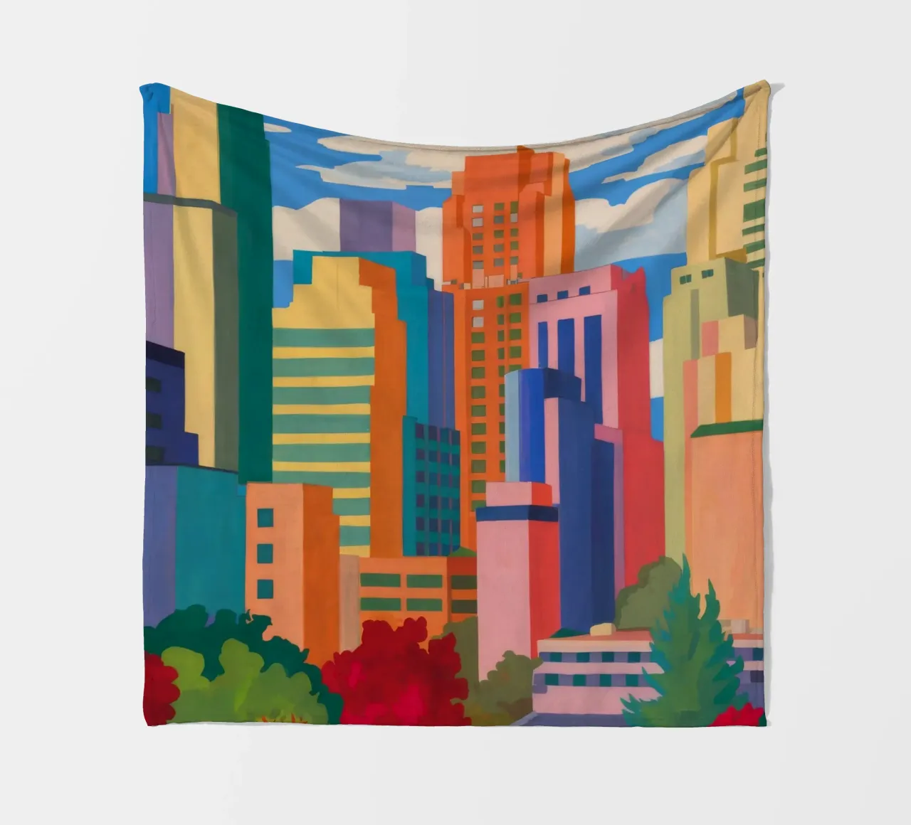 City Blocks Symphony fleece blanket by Mystic Grain