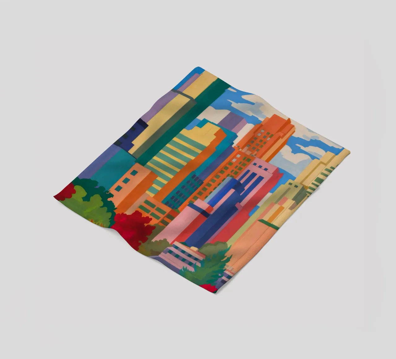 City Blocks Symphony fleece blanket by Mystic Grain