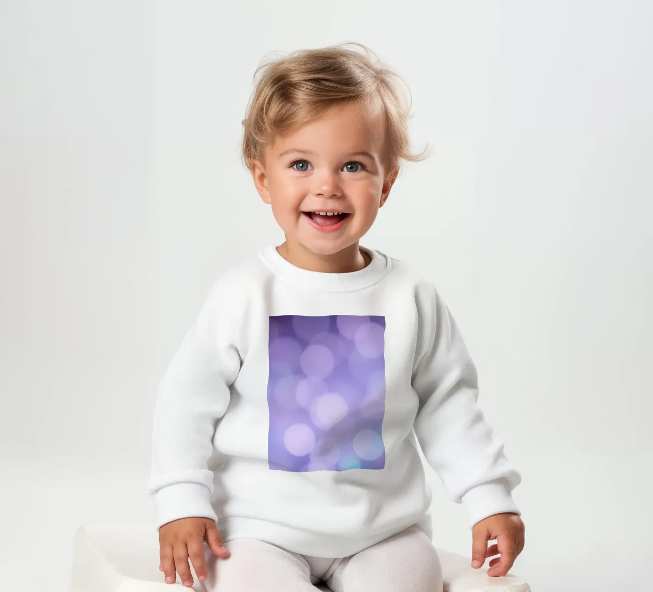 Sfondo bokeh con luci soffuse viola e blu felpa neonato da DesignDoodle