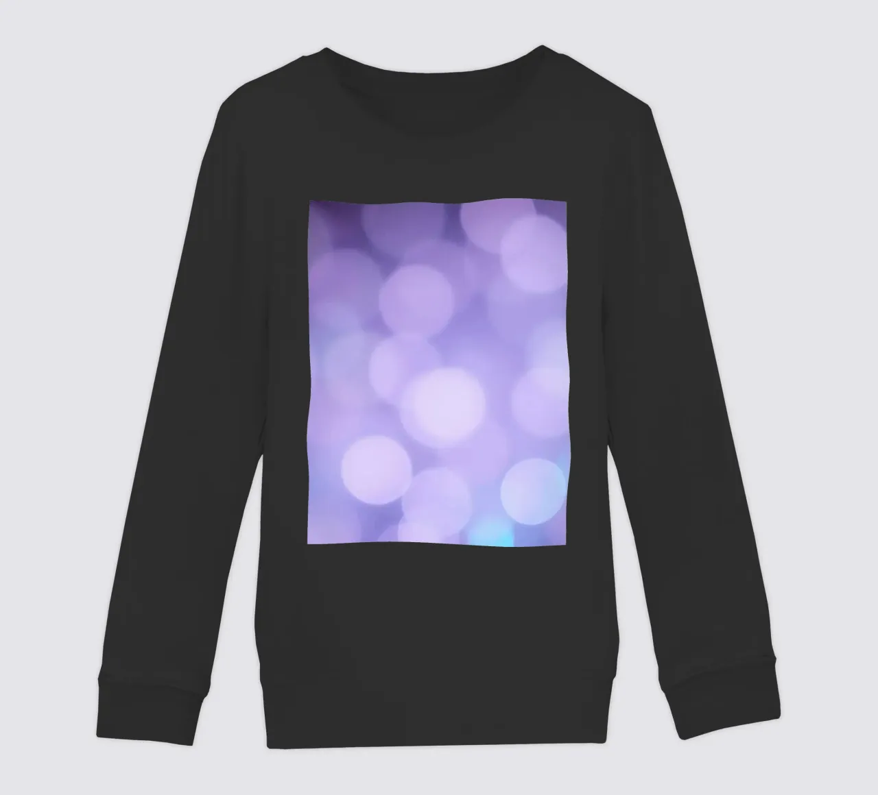 Sfondo bokeh con luci soffuse viola e blu felpa bambino da DesignDoodle