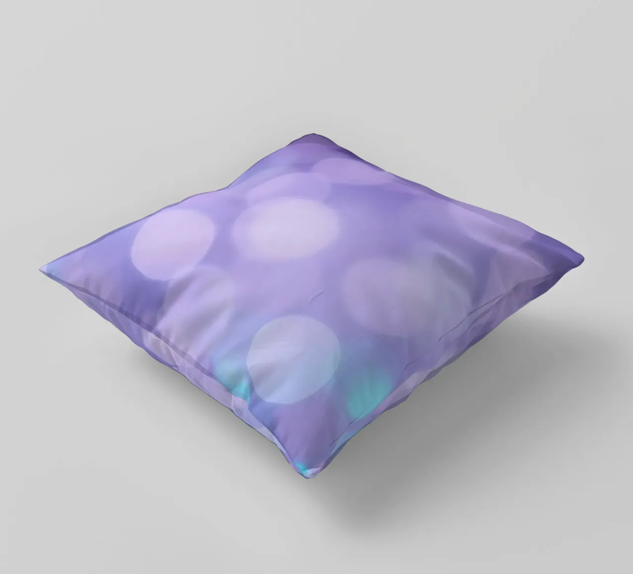 Sfondo bokeh con luci soffuse viola e blu cuscino da DesignDoodle