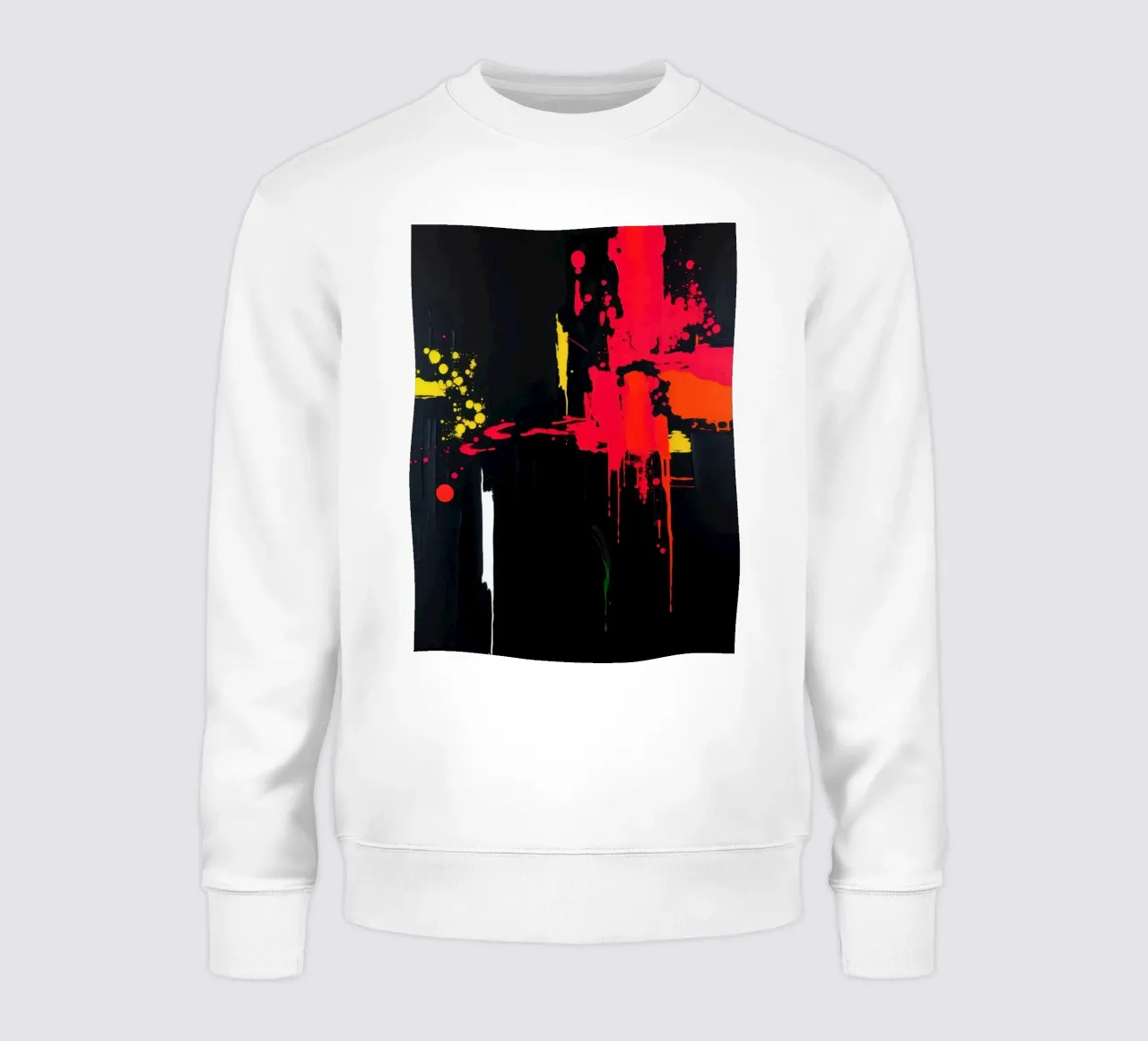 Bold abstract painting with vibrant colors and dynamic shape sweatshirt by DesignDoodle