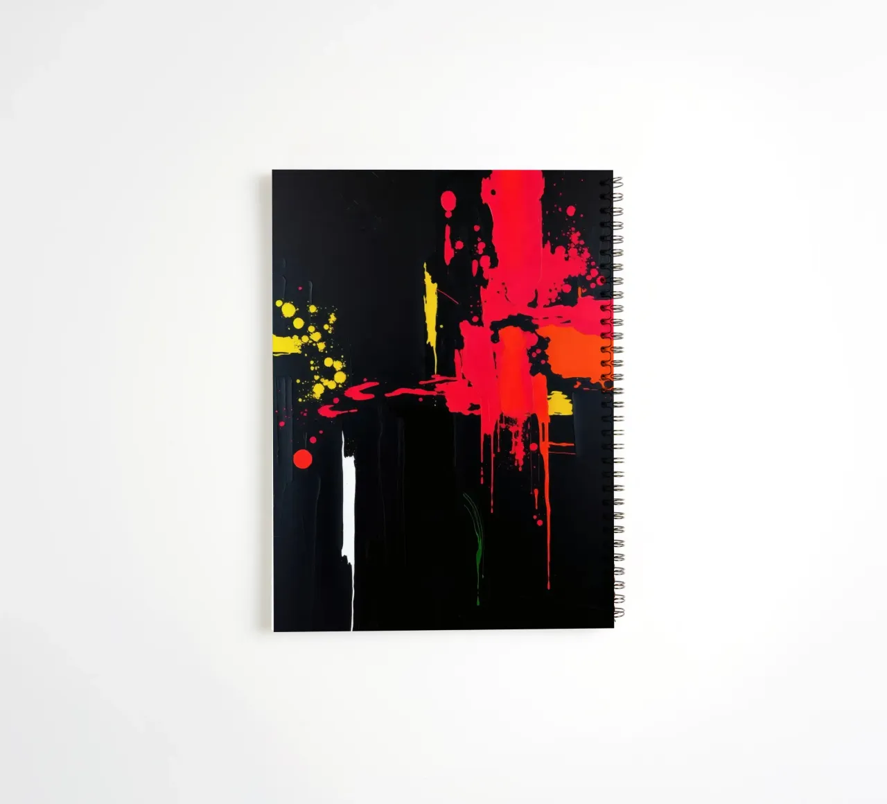 Bold abstract painting with vibrant colors and dynamic shape spiral notebook by DesignDoodle