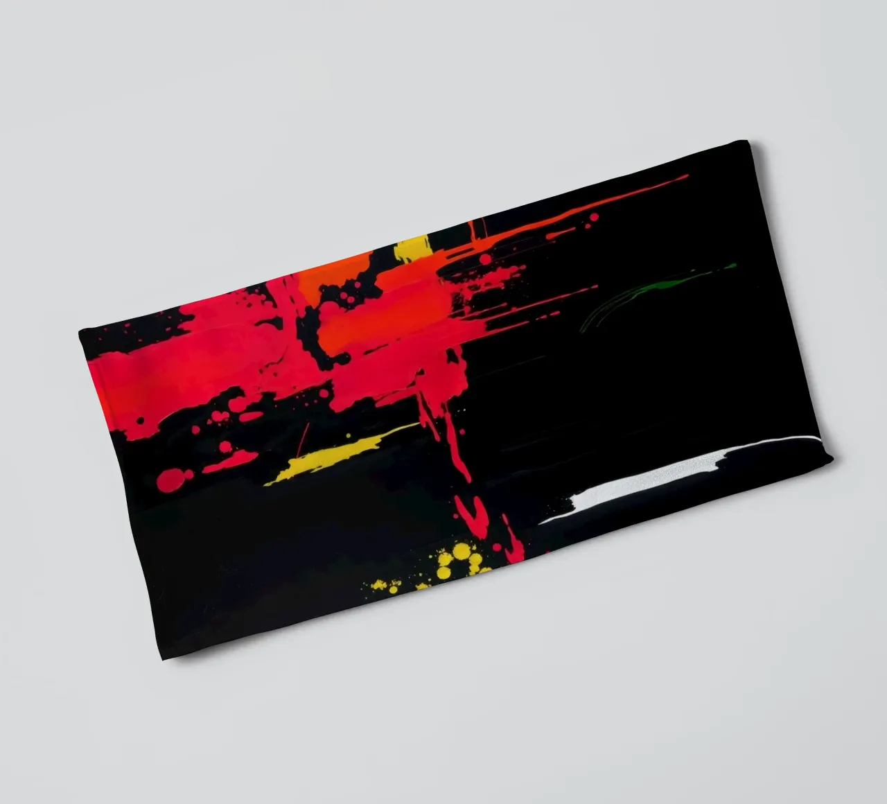 Bold abstract painting with vibrant colors and dynamic shape towel by DesignDoodle