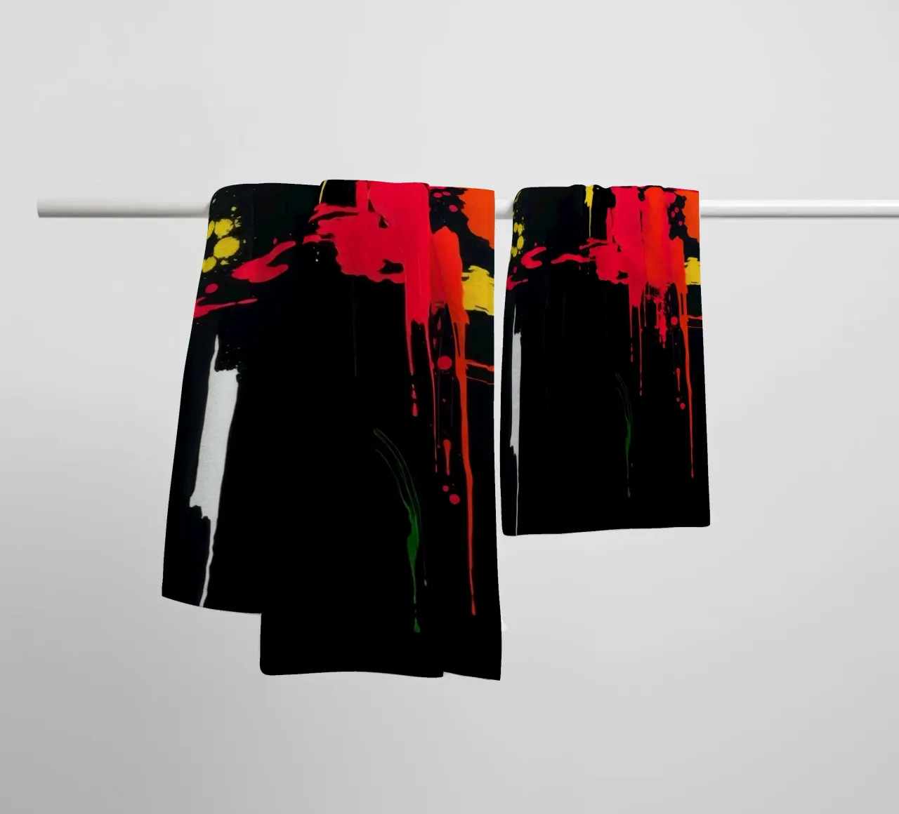 Bold abstract painting with vibrant colors and dynamic shape towel by DesignDoodle