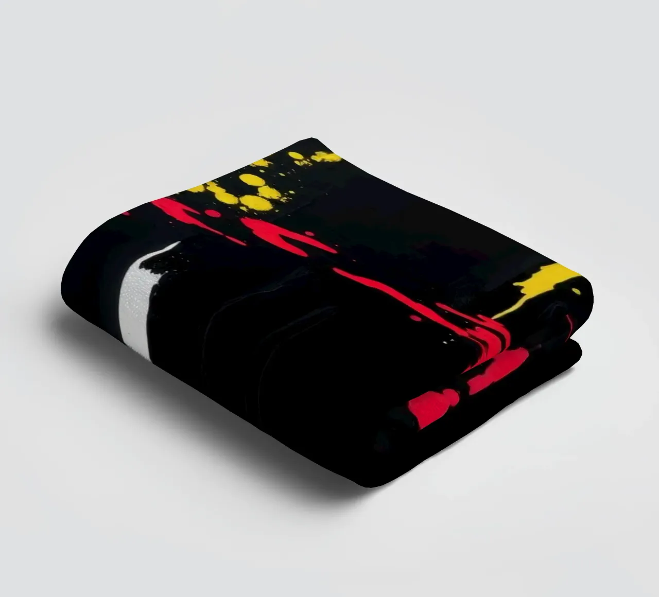 Bold abstract painting with vibrant colors and dynamic shape towel by DesignDoodle
