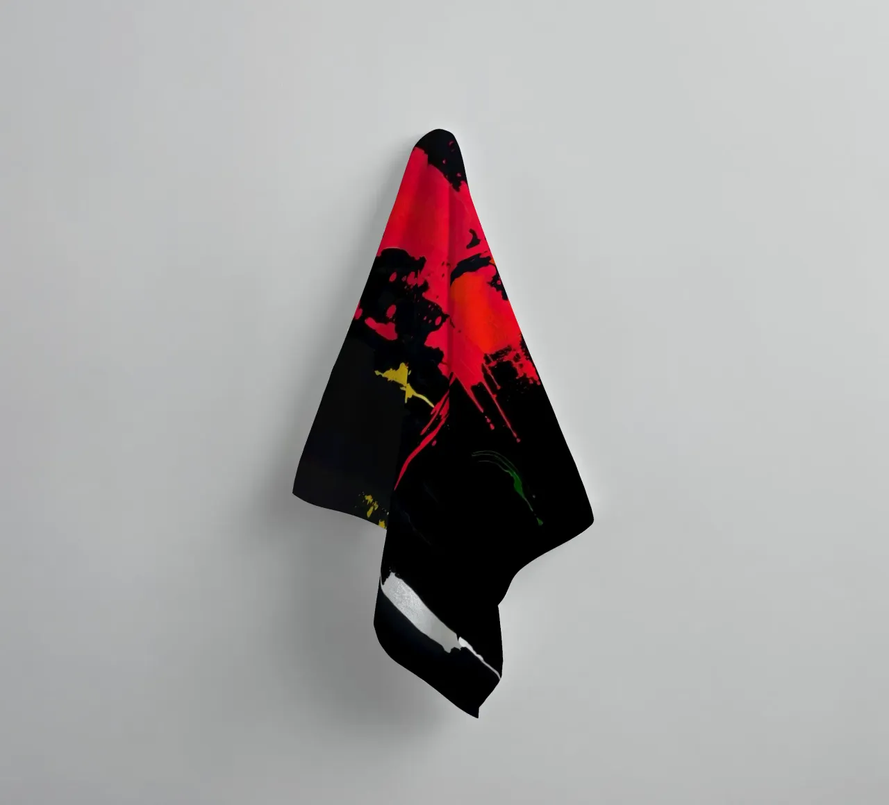 Bold abstract painting with vibrant colors and dynamic shape towel by DesignDoodle