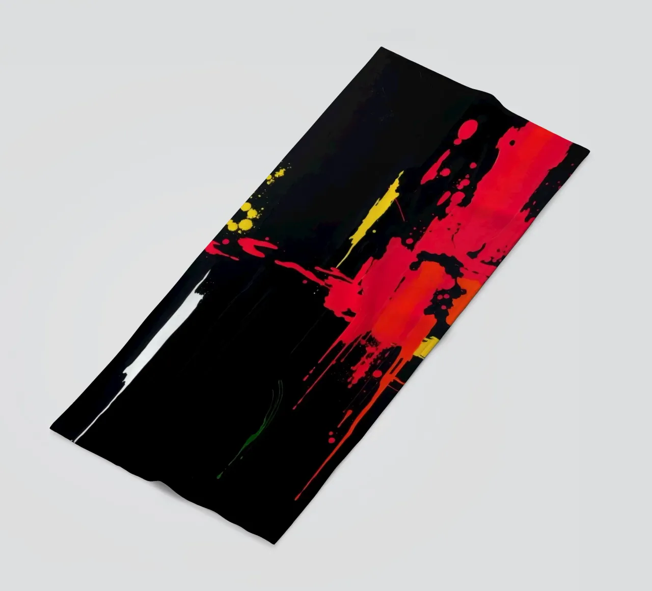 Bold abstract painting with vibrant colors and dynamic shape beach towel by DesignDoodle