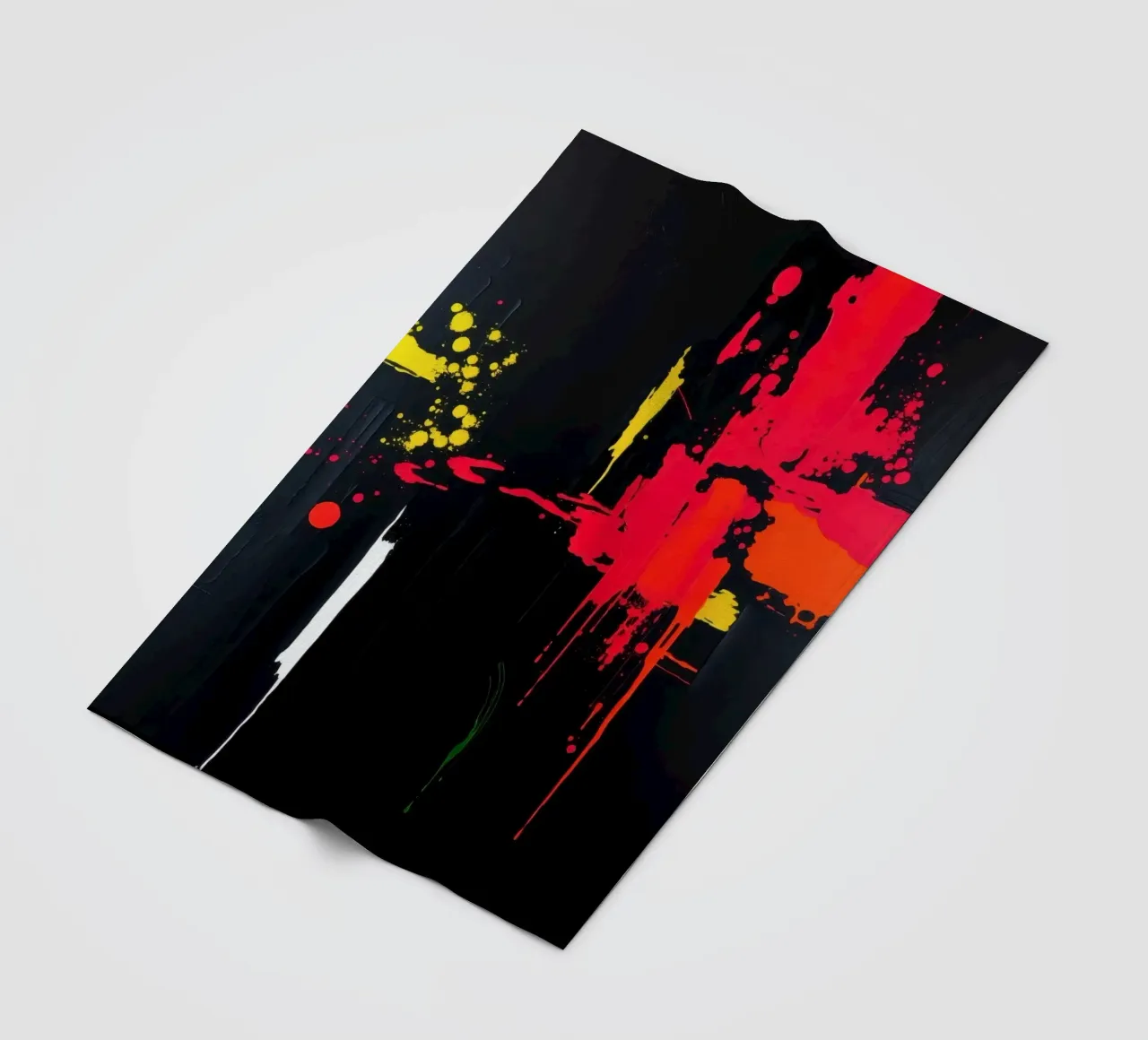 Bold abstract painting with vibrant colors and dynamic shape fleece blanket by DesignDoodle