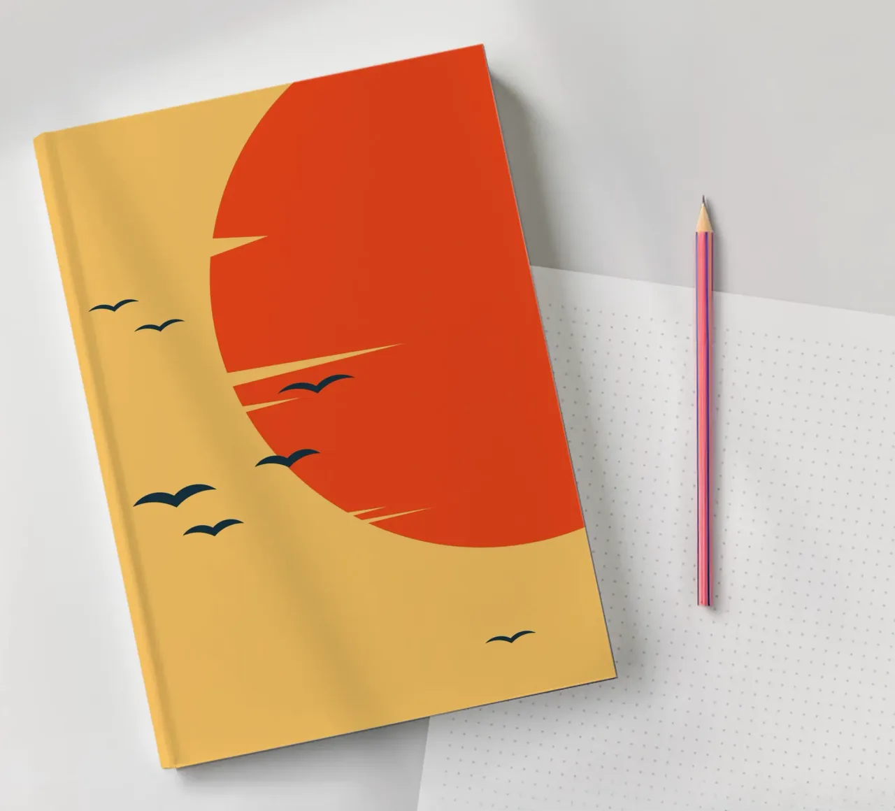 BIRD AT SUNSET notebook by 2fevrierArtStudio