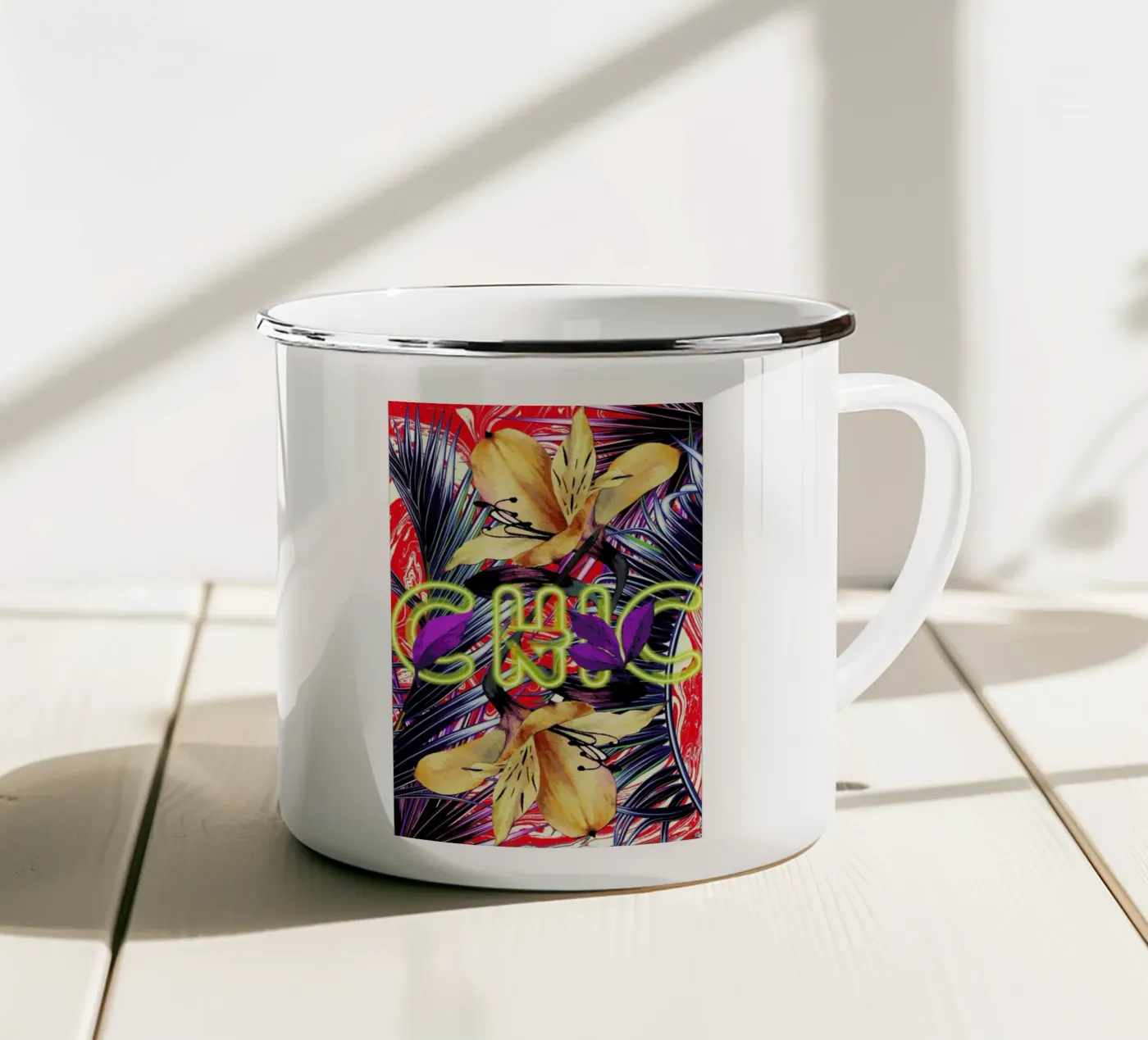 Chic Emaille Tasse von Mayka ienova