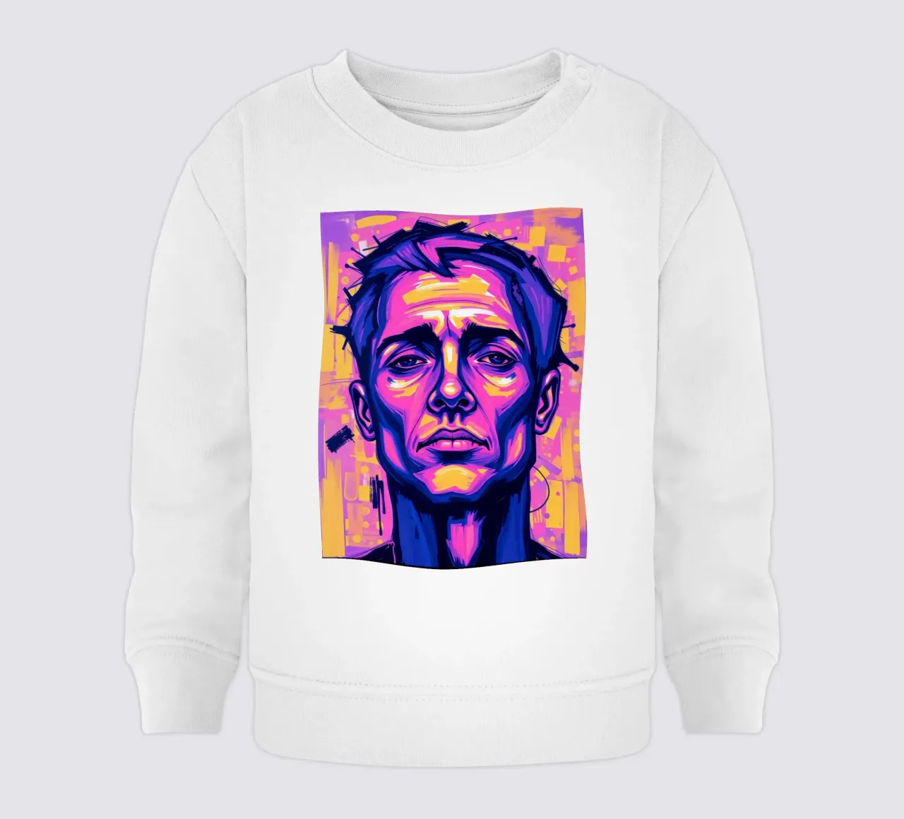 man with colorful background emphasizing artistic expression baby sweatshirt by DesignDoodle