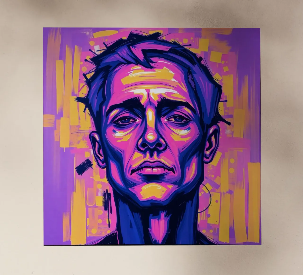 man with colorful background emphasizing artistic expression backlit film by DesignDoodle