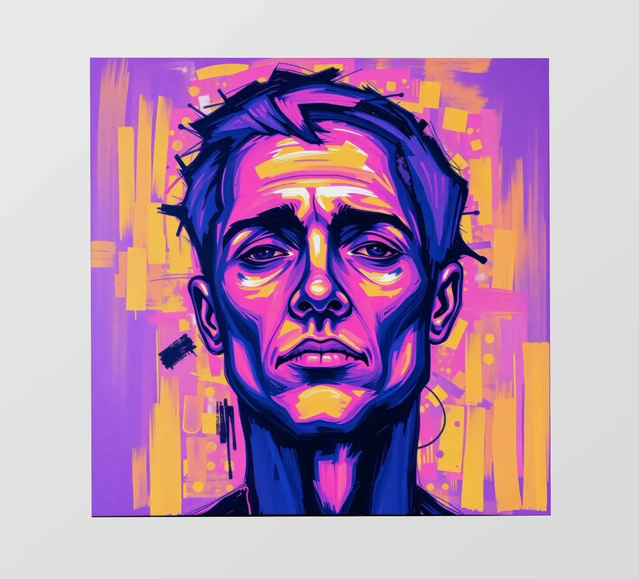 man with colorful background emphasizing artistic expression pvc cover by DesignDoodle