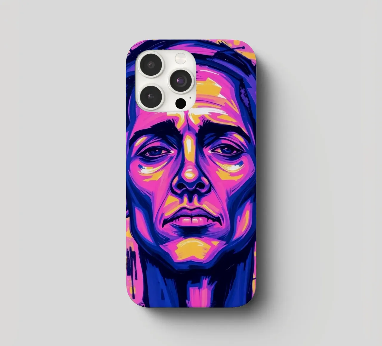 uomo con sfondo colorato che sottolinea l'espressione artistica cover iphone da DesignDoodle