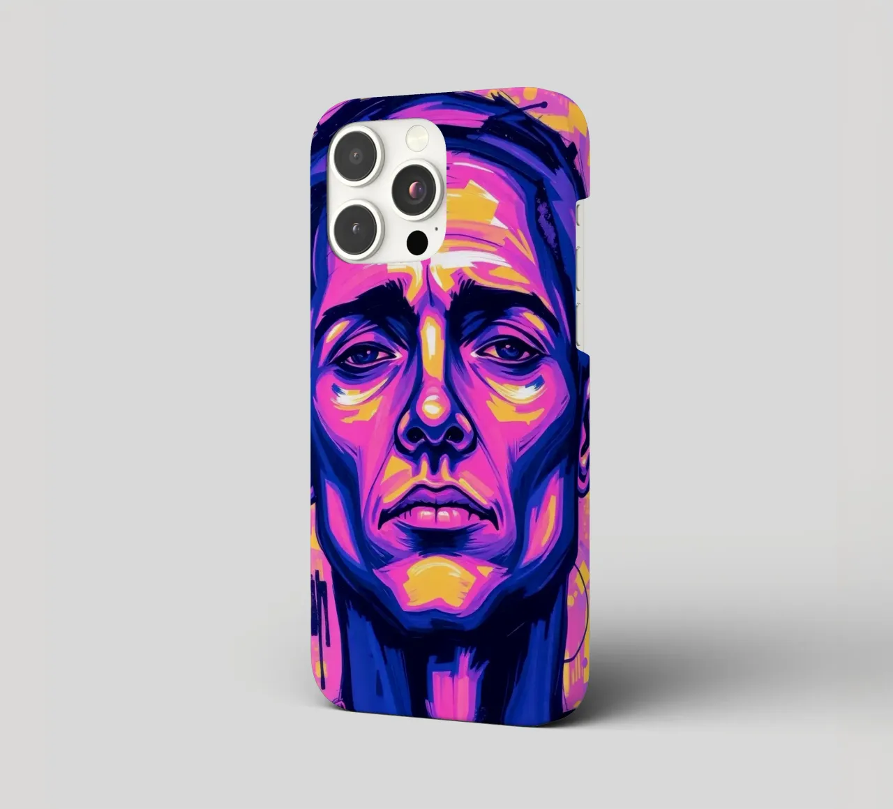 uomo con sfondo colorato che sottolinea l'espressione artistica cover iphone da DesignDoodle