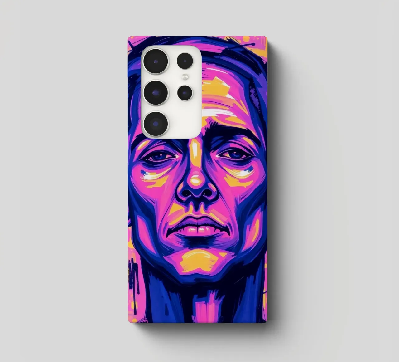 man with colorful background emphasizing artistic expression samsung phone case by DesignDoodle