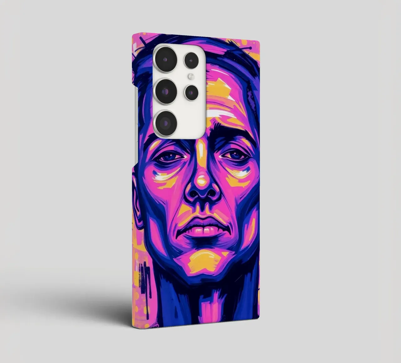 man with colorful background emphasizing artistic expression samsung phone case by DesignDoodle