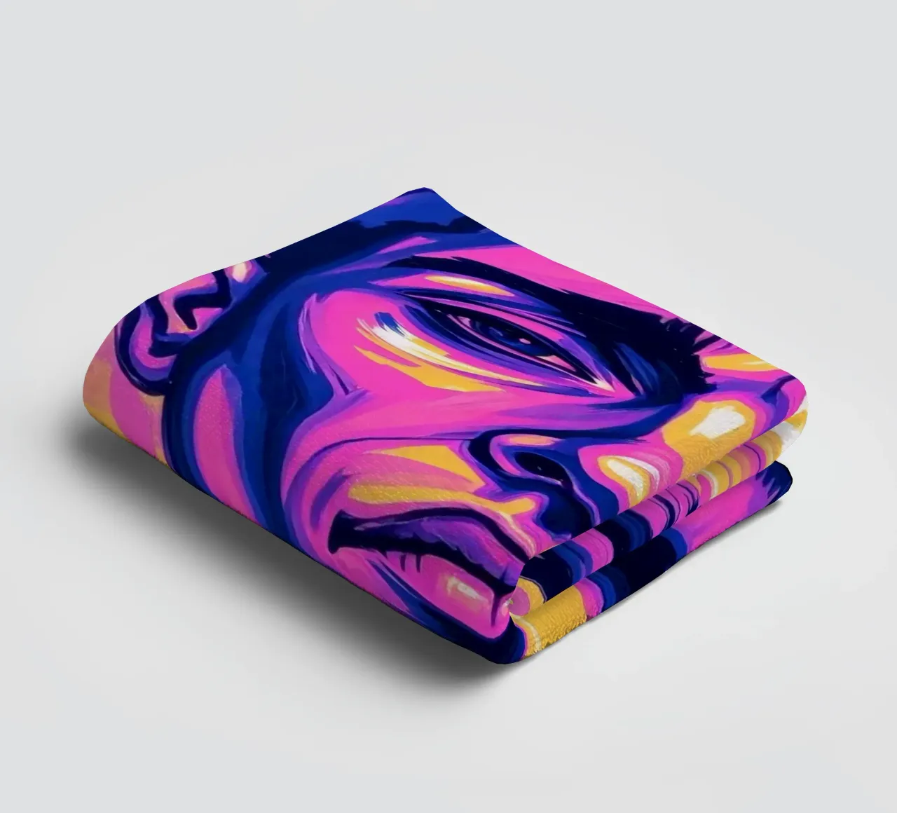 man with colorful background emphasizing artistic expression towel by DesignDoodle