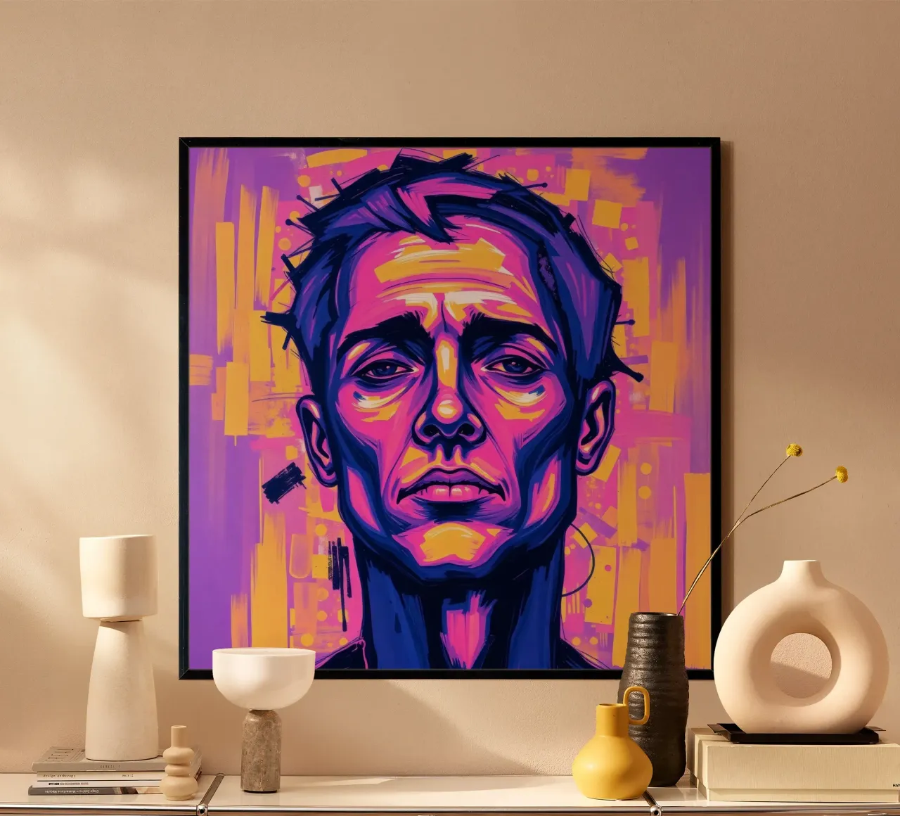 homme sur fond coloré mettant en valeur l'expression artistique hahnemühle de DesignDoodle