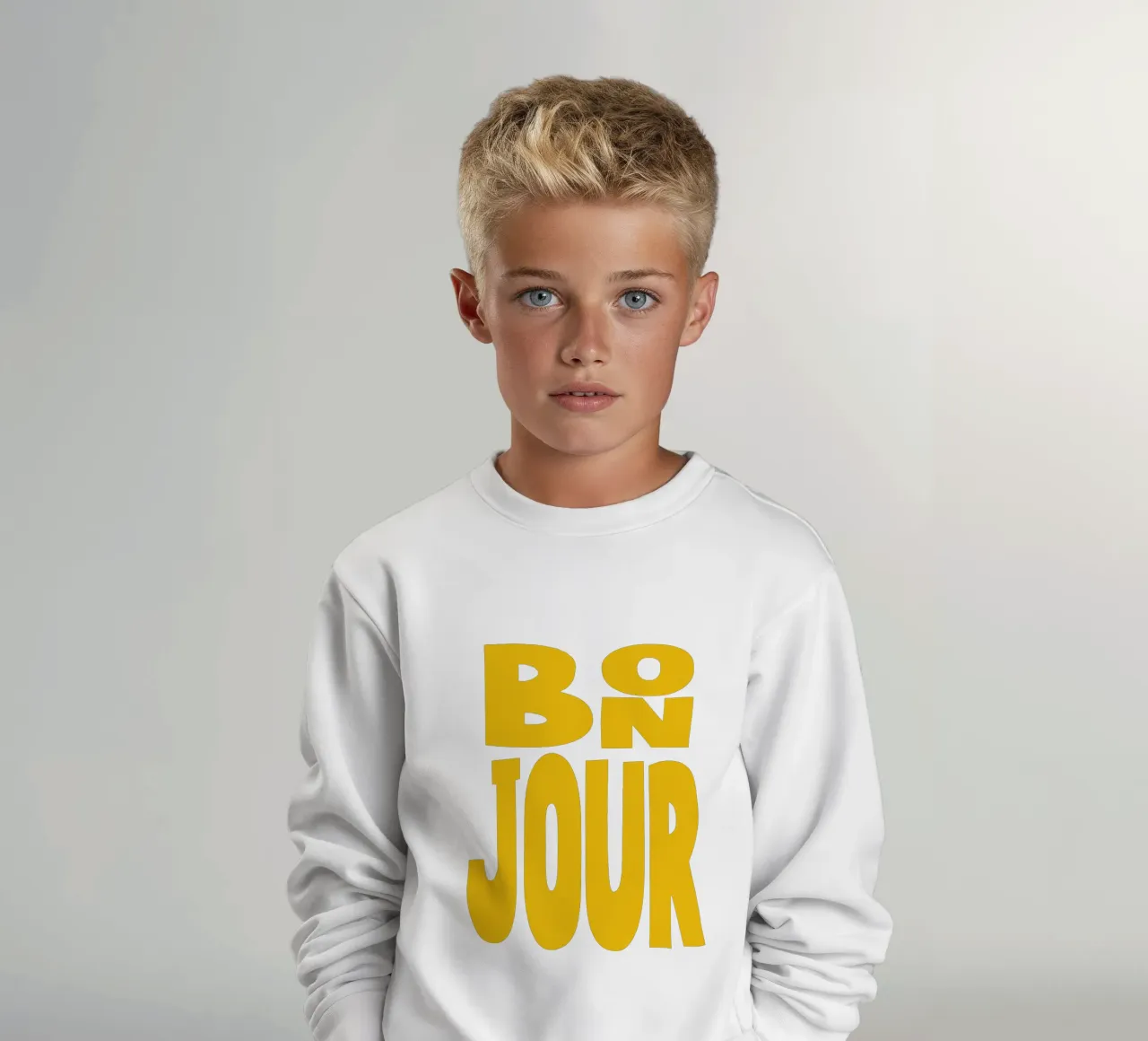 Bonjour felpa bambino da Attaboy Dsgn