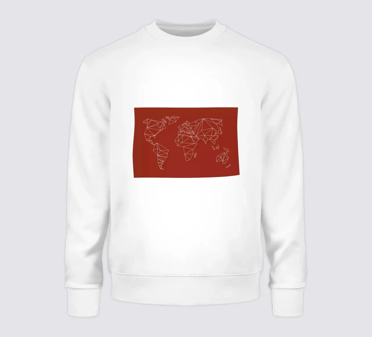 Geometrical World Map - Earthy Red Terracotta felpa da Studio Nahili