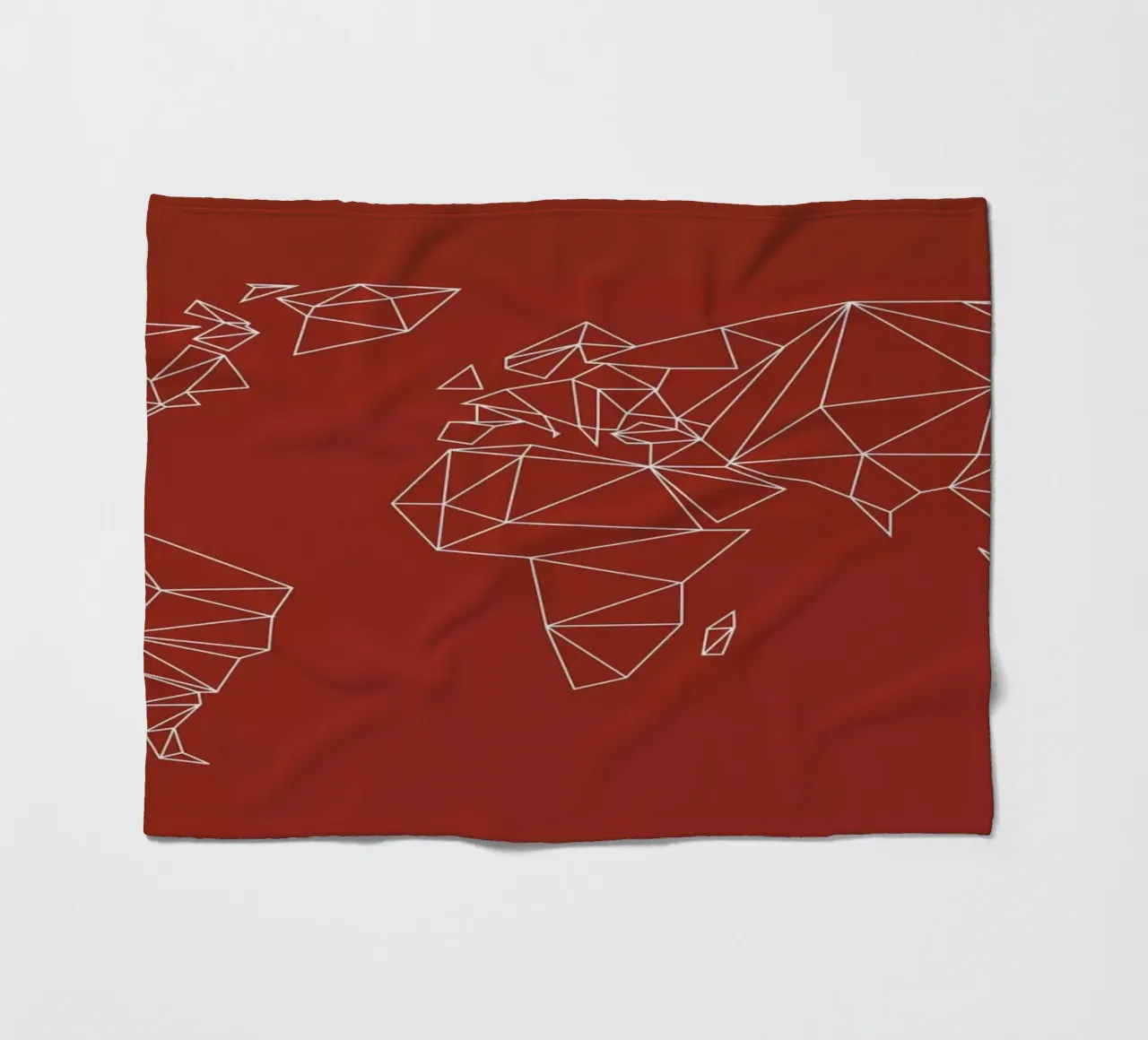 Geometrical World Map - Earthy Red Terracotta coperta in pile da Studio Nahili