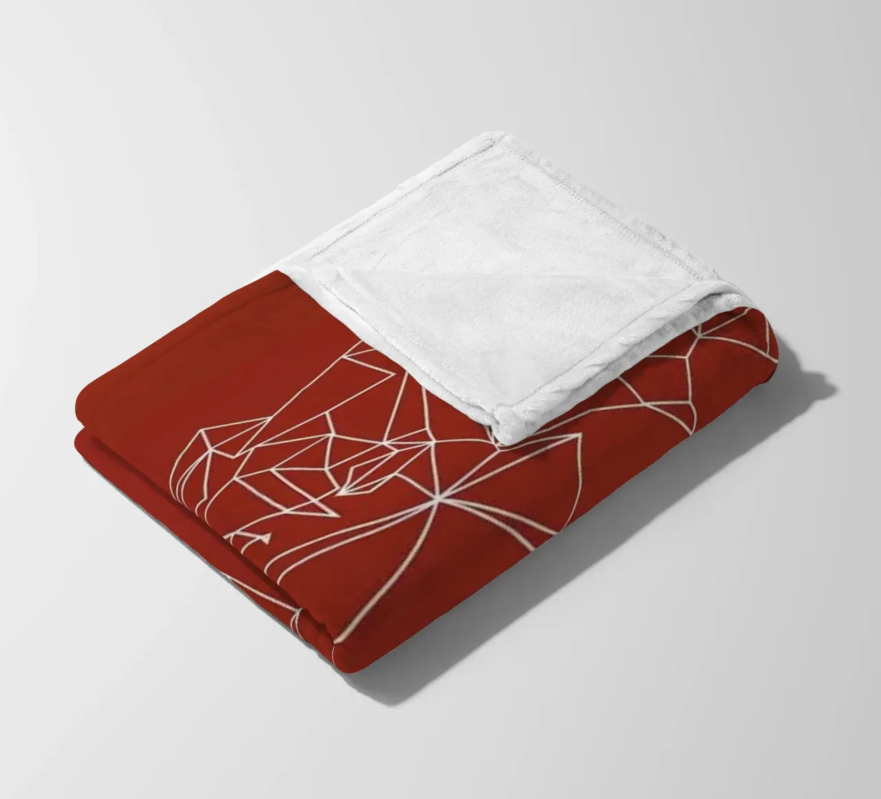 Geometrical World Map - Earthy Red Terracotta coperta in pile da Studio Nahili