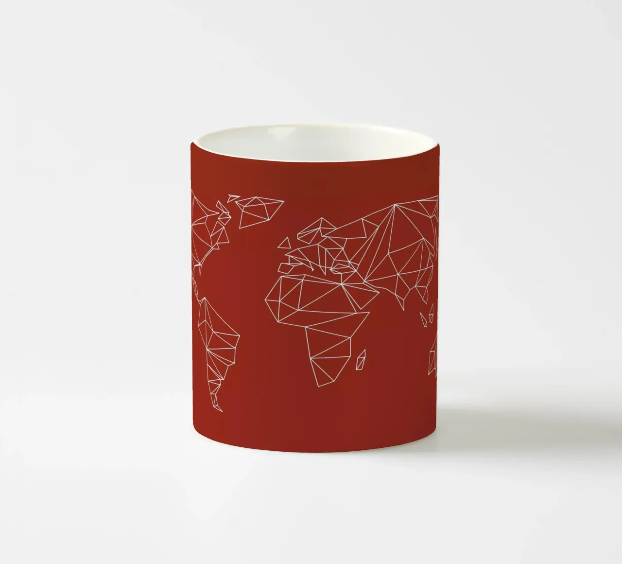 Geometrical World Map - Earthy Red Terracotta tazza in ceramica da Studio Nahili