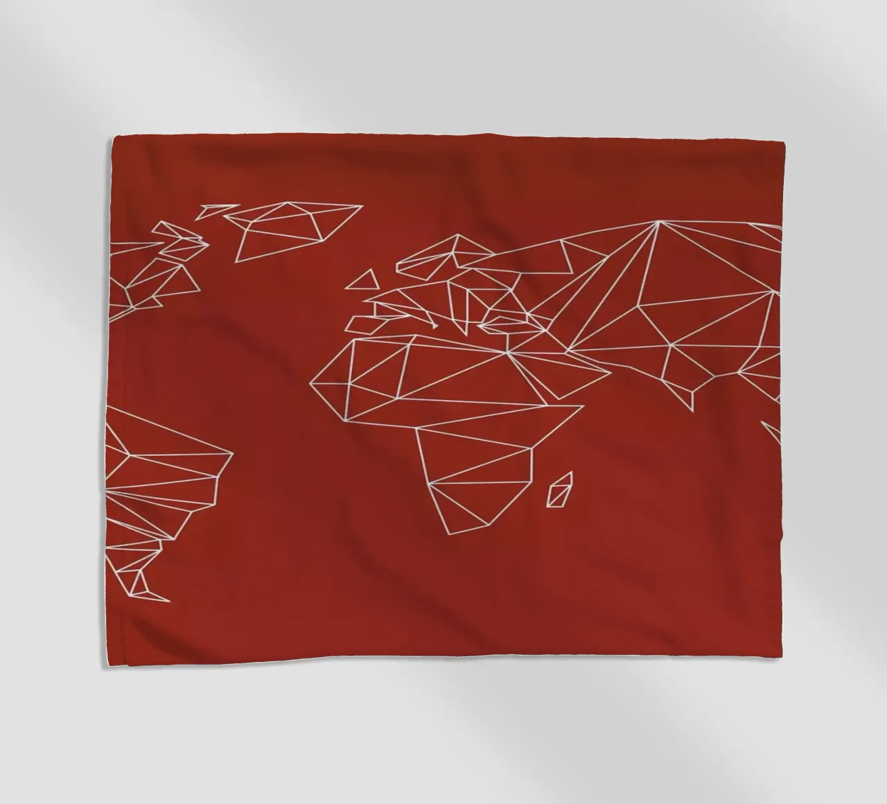 Geometrical World Map - Earthy Red Terracotta Strandtuch von Studio Nahili