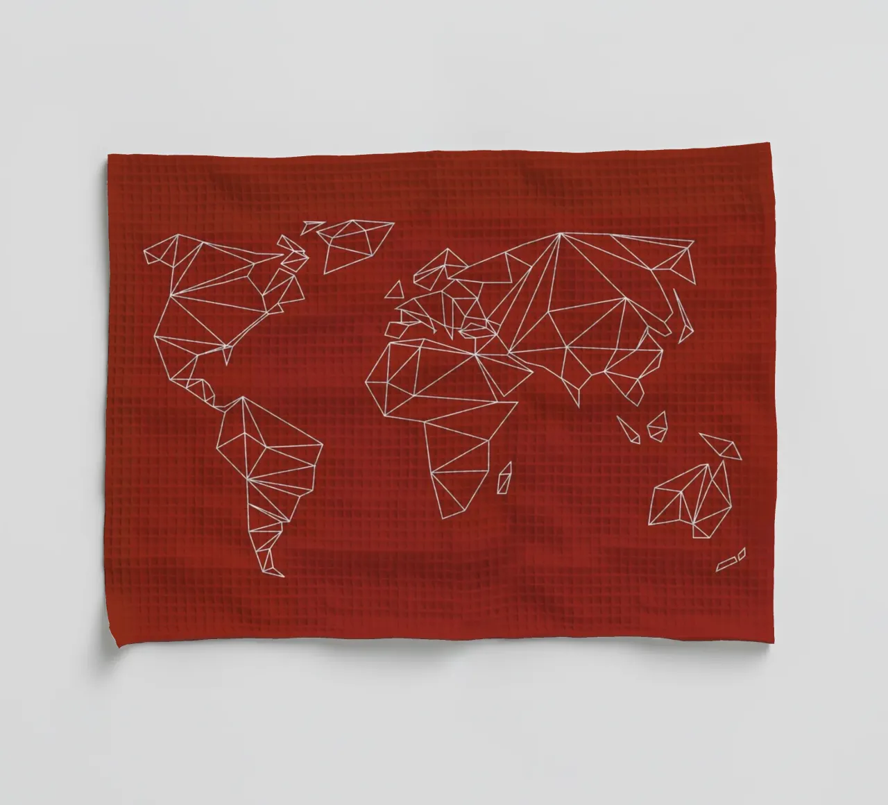 Geometrical World Map - Earthy Red Terracotta canovaccio da cucina da Studio Nahili