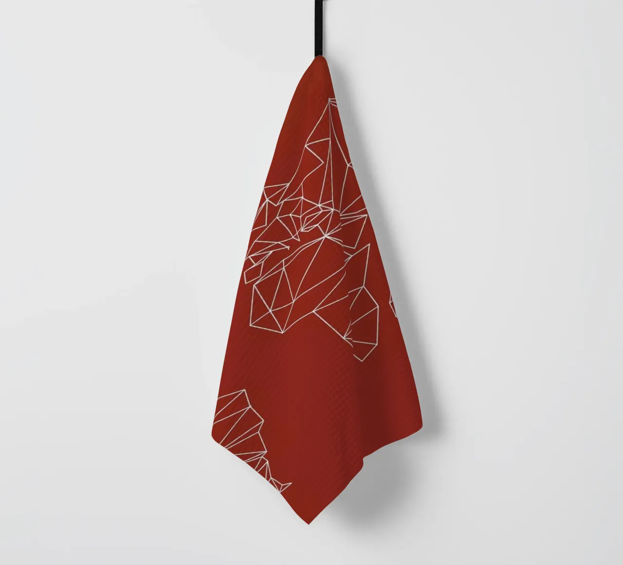 Geometrical World Map - Earthy Red Terracotta canovaccio da cucina da Studio Nahili